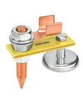 Fix Tite Magnetic Welding Ground Clamp with strong suction head and copper tail stabilizer, portable tool for fast grounding