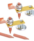 2 Pack Magnetic Welding Ground Clamps With Conductive Rods And Copper Tails, Durable Welding Magnet Head For Secure Grounding