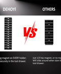 Comparison of 48 Piece Magnetic Wrench Organizer Set With Metric And SAE Labels For Tool Drawers versus competitor organizer.