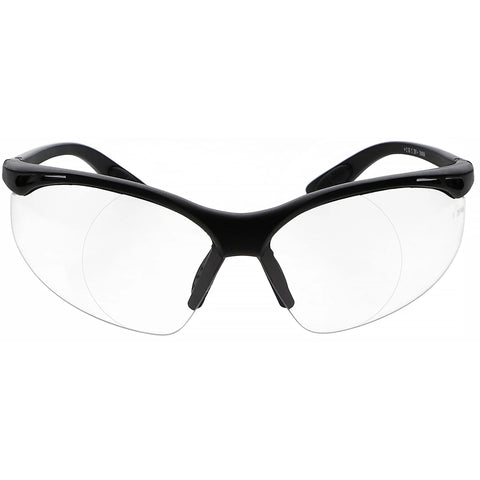 Front view of Magnifying Safety Glasses With UV Protection Z87.1 Frame 1.50 Diopter Lens featuring wrap-around design