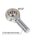 Close-up of 4pcs POSB8 Male Rod End Bearing 1/2 Inch Bore and 1/2-20 Right Hand Thread, Self-Lubricating Joint Rod Ends, Includes Jam Nuts