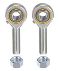 2pcs POSB6 Male Rod End Bearing with 3/8 Inch Bore and 3/8-24 Right Hand Thread, Self Lubricating Heim Joint Rod Ends with Jam Nuts