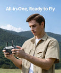 Man using PTD 1 Remote Controller With 5.5-Inch 1080P Full HD Touch Display 10KM Transmission 6400 mAh Battery outdoors.