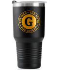 Man The Myth The Legend Monogram Stainless Steel Travel Tumbler For Men 30 Oz with custom monogram design, black finish