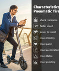 Man with scooter leaning on railing showing characteristics of 2Pack 8.5 Inches Scooter Inner Tube,8.5'' x 2 pneumatic tyres for Gotrax M365