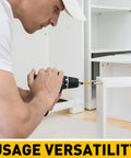 Man using drill with Torx Bit Set For Security And Tamper Resistant Fasteners 24 Piece S2 Steel Driver Bits In 1 Inch And 2 Point 3 Inch Lengths T5 Through T40 Durable Pro Grade Tool Kit Essential Amartisan on white furniture