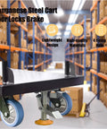 Adjustable Height Floor Lock For Trolleys And Carts, Heavy Duty Brake Lock Made From Manganese Steel, installed on trolley
