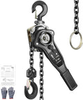 3 Ton Manual Chain Hoist 6600 lb Capacity 10 ft Lift Galvanized Steel Double Pawl Brake 360 Swivel Hook Heavy Duty with chains and hooks