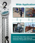 Industrial Grade Manual Chain Hoist 1100 Lb Capacity With 10 Ft Lift Reach And 3 Meter Chain Fall featuring usage examples