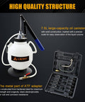 7.5L Manual Transmission Fluid Transfer Pump Kit With 15 ATF Adapters, white canister and accessory case, for Audi Mercedes VW Ford BMW