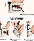Step-by-step instructions for using the Point Driver HM515 Manual Framing Tool With 1000 Flexible Nails For Picture Frames And DIY Crafts.