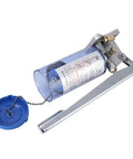 Manual Grease Pump Lubricator For CNC Machine Tools Hand Crank 6mm Outlet 500cc Capacity with blue cap and cast aluminum body
