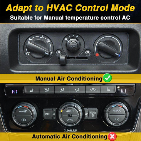 Manual vs automatic air conditioning controls on Ford E-Series dashboard.