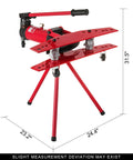 Manual Hydraulic Pipe Bender And Tube Bending Machine with wheels for tubes 1/2 to 2 inch, red portable crimping tool