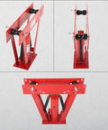 12 Ton Manual Hydraulic Pipe Bender With Six Dies And Adjustable Rollers, steel construction, front and side views.