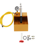 362 PSI Pressure Test Pump, Hydraulic Manual Water Pressure Tester Kit with Gauge, showing pump, yellow hose, and accessories