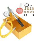 Hydraulic Pressure Test Pump, 2.5Mpa 25KG Manual Hydraulic Water Pressure Test Pump with yellow hose and accessories, 13ml / Time
