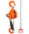Manual Lever Chain Hoist 1/2 Ton 1100 Lbs Capacity 5 Ft Come Along G80 Galvanized Dual Pawl Brake and 360 Degree Hook, side view