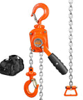 Manual Lever Chain Hoist 1/2 Ton 1100 Lbs Capacity 5 Ft Come Along G80 Galvanized Dual Pawl Brake and 360 Degree Hook with carry bag