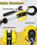 Manual Lever Chain Hoist One Quarter Ton Capacity Portable Come Along With 10 Foot Lift And G80 Chain Hook with alloy steel casing and safety braking system