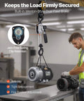 Manual Lever Chain Hoist 0.25 Ton Heavy Duty Come Along 10ft G80 Chain in use lifting motor in warehouse