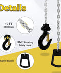 Manual Lever Chain Hoist One Quarter Ton Capacity Portable Come Along With 10 Foot Lift And G80 Chain Hook details