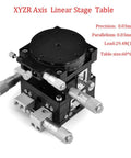 Precision xyzr 4 axis 2.36"x2.36" manual linear positioning stage bearing tuning platform sliding table 60x60mm black metal