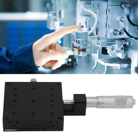 Linear Stages 80 * 80mm,Manual Slide Table Trimming Linear Stage,X Micrometer Differential Head, ideal for CNC axis motion setups
