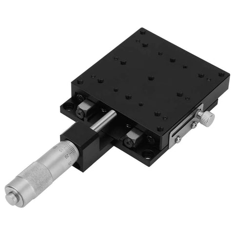 Linear Stages 80 * 80mm,Manual Slide Table Trimming Linear Stage,X Micrometer Differential Head,Linear,Cross Roller Type