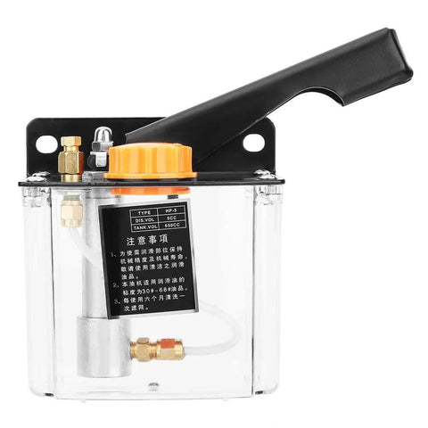 Manual Lubricating Pump HP5R Right Hand Operated for CNC Machine Tools Machining Centers and Production Lines 650cc Capacity 4mm Oil Outlet Pro Grade Lubrication System with Lever and Transparent Tank