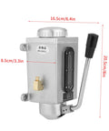 Heavy Duty Manual Lubrication Pump With Double Outlet Port 500CC CNC 4mm Oiler for Punching and Lathe Machine, side view