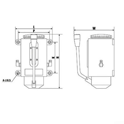 Diagram of Heavy Duty Manual Oil Pump for CNC Machines, 500cc Aluminum Alloy Hand Operated Lubrication Tool for Milling Lathes.