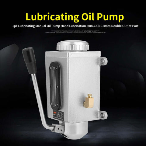 Heavy Duty Lubricating Oil Pump For Lathe And Milling Machines Double Port Manual Oil Oiler With Metal Body Leak Proof Seals