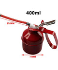 Easy Grip 400ml Manual Oiler Can with Red Lever, long spout, flexible hose for precise lubrication and machine maintenance needs