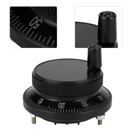 Pro Grade Handwheel Pulse Encoder For CNC Mills And Router Control, 60mm Diameter, 100PPR, 5V Aluminum Alloy, Black