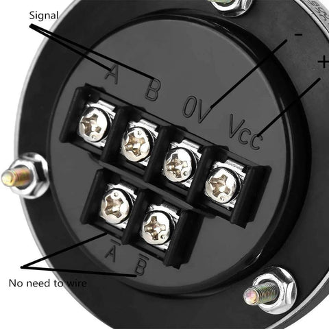 Back view of Pro Grade Handwheel Pulse Encoder For CNC Mills And Router Control, showing six terminals and screw connectors