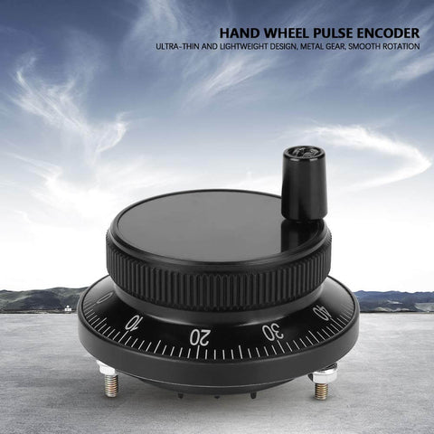 Pro Grade Handwheel Pulse Encoder for CNC Mills and Router Control, 60mm Diameter, 100PPR, 5V Aluminum Alloy, Black
