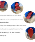 Using 16 Piece Hand Sanding Block Set With Assorted Contoured Shapes And Hook And Loop on various wooden surfaces