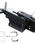 Manual Steel Bending Brake With Four Inch Capacity And 2.5 Ton Press Bench Top Mounted 90 Degree Bender, side view with metal shapes.