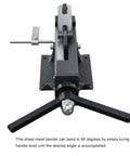 Top view of the Manual Steel Bending Brake With Four Inch Capacity And 2.5 Ton Press Bench Top Mounted 90 Degree Bender.
