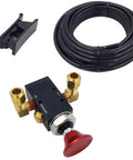 PartLogix Three Way Push Pull Manual Tailgate Dump Air Valve Kit For Semi Trailer Axle with exhaust silencer and tubing