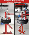 Bearing Manual Tire Changer Duck Head Adapter Kit with Silver Cone in garage setting, compatible with most car tires, HF fit