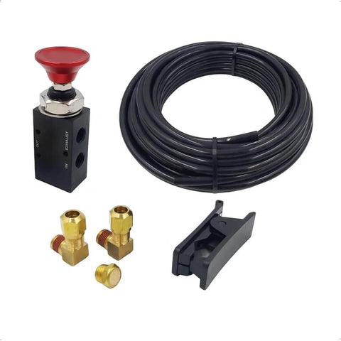 PartLogix Three Way Push Pull Manual Tailgate Dump Air Valve Kit For Semi Trailer Axle With Exhaust Silencer components