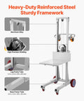 Material Lift Winch Stacker For Warehouse Use 400 Lb Capacity Pallet Truck Dolly 51.1 Inch Max Lift Height features