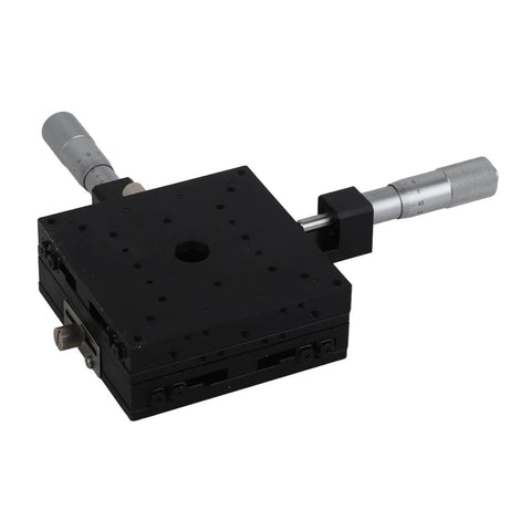 Manual XY Linear Stage,100mm Manual XY Sliding Table,Micrometer Trimming Platform,Precision Machining,for CNC axis motion, anti-backlash setup