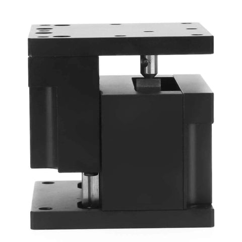 Side view of a Manual Z Linear Stage, Micrometer Fine Tuning Bearing Slide Table, for CNC axis motion and precision inspection.