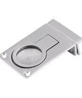 Stainless steel ring-handle flush hatch lock for boats, mirror-polished 316 marine-grade cabinet pull