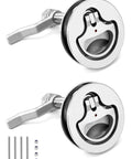 Marine grade 316 stainless steel boat cam latch set fits 52mm hole cutouts and 1/2 to 1 inch panels, 2 pack, view with screws