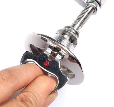 Close-up of corrosion-resistant 316 stainless steel cam latch for boats delivers a secure, watertight seal on hatches and deck compartments.