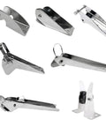 Marine-grade AISI 316 stainless steel boat anchor rollers; assorted front and side views.